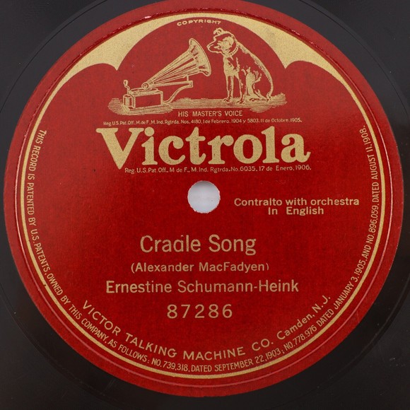 Media Ernestine Schumannheink Cradle Song Single Sided 1 78 Rpm
